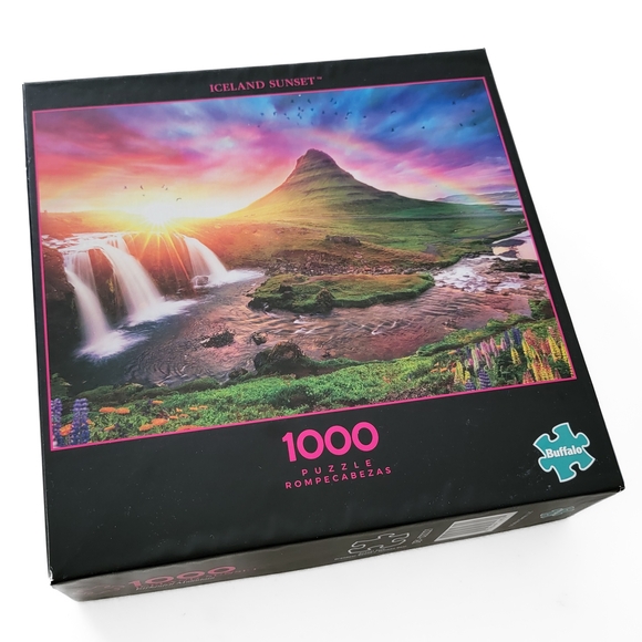Buffalo Iceland Sunset 1000 Piece Puzzle - Picture 1 of 5